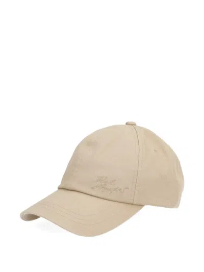 Karl Lagerfeld Logo-embroidered Baseball Cap In Neutral