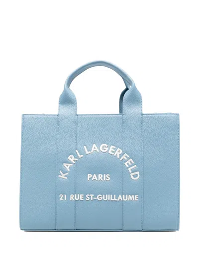 Karl Lagerfeld Logo-embroidered Tote Bag In Blue