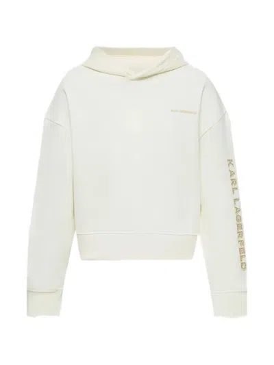 Karl Lagerfeld Logo-embroidery Hoodie In White