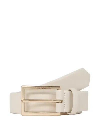 Karl Lagerfeld Logo-engraved Buckle Belt In Neutral