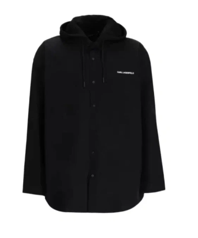 Karl Lagerfeld Logo-lettering Hooded Jacket In Animal Print