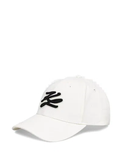 Karl Lagerfeld Logo-patch Baseball Cap In White