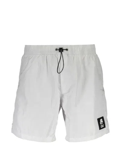 Karl Lagerfeld Logo-patch Drawstring Swim Shorts In Animal Print