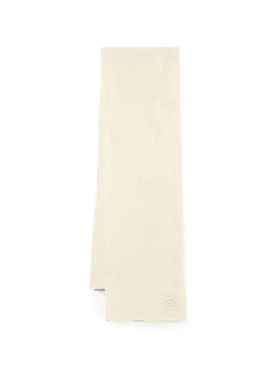 Karl Lagerfeld Logo-patch Ribbed Scarf In Neutrals