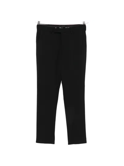 Karl Lagerfeld Logo-patch Tailored Trousers In Black