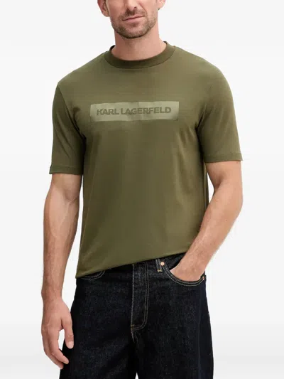Karl Lagerfeld Logo-patch T-shirt In Green
