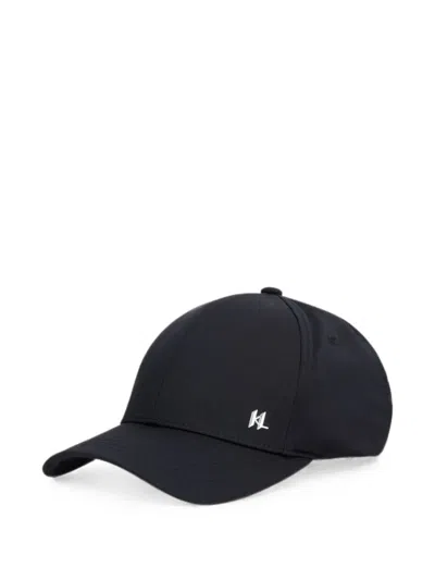 Karl Lagerfeld Logo-plaque Baseball Cap In Black