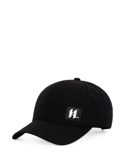Karl Lagerfeld Logo-plaque Baseball Cap In Black