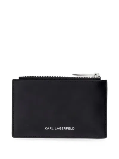Karl Lagerfeld Logo-plaque Card Holder In Black