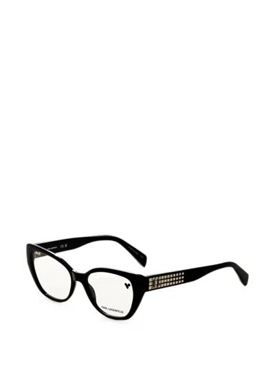 Karl Lagerfeld Logo-plaque Cat-eye Glasses In 블랙