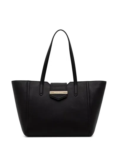 Karl Lagerfeld Logo-plaque Leather Tote Bag In Black