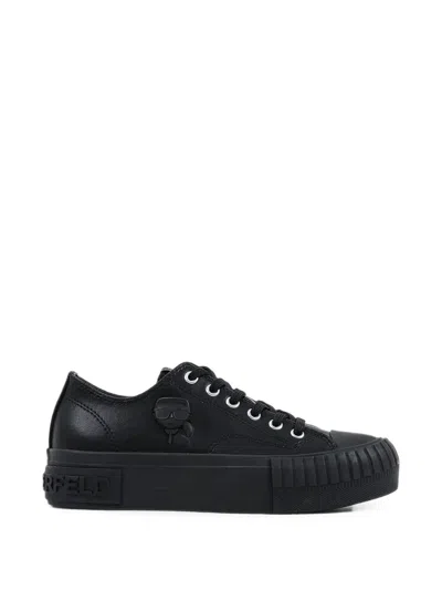 Karl Lagerfeld Logo-plaque Sneakers In Black