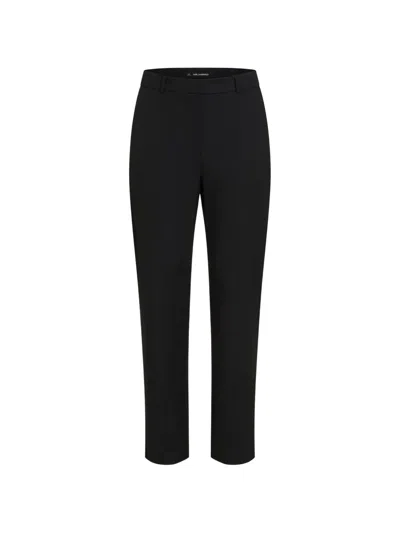 Karl Lagerfeld Logo-plaque Tailored Trousers In Black