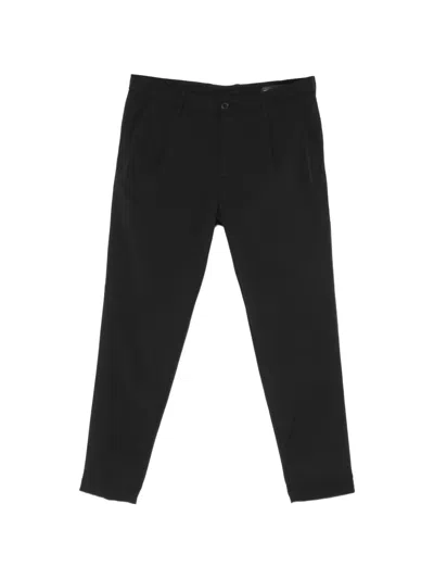 Karl Lagerfeld Logo-plaque Tapered Trousers In Black