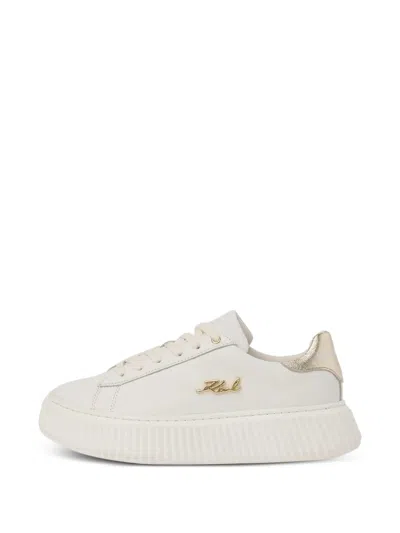 Karl Lagerfeld Kids' Logo-plaque Trainers In White