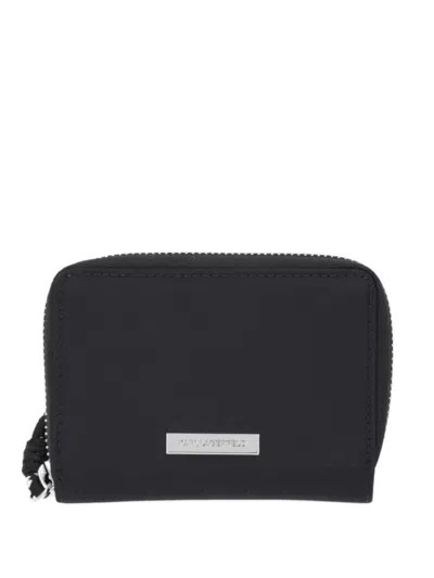 Karl Lagerfeld Logo-plaque Zip-around Wallet In Black