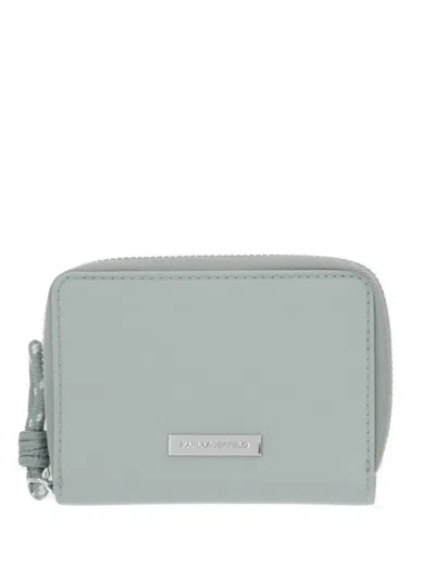 Karl Lagerfeld Logo-plaque Zip-around Wallet In Green