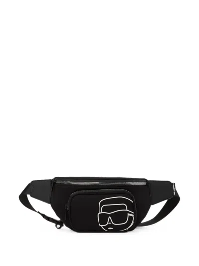 Karl Lagerfeld Kids' Ikon Belt Bag In Black