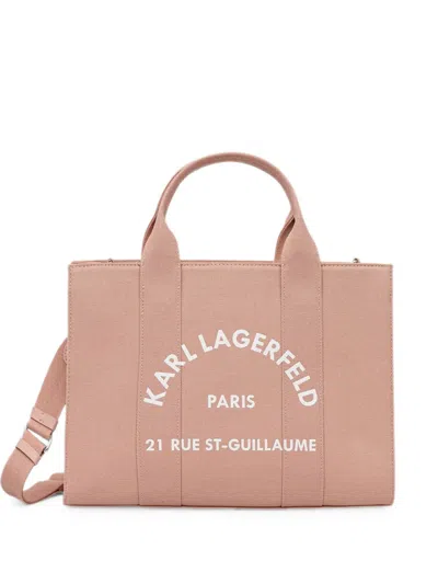 Karl Lagerfeld Logo-print Canvas Tote Bag In Pink