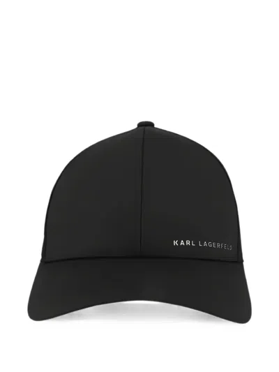 Karl Lagerfeld Logo-print Cotton Baseball Cap In Black