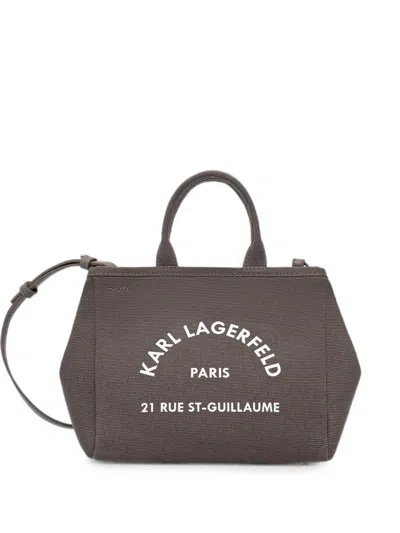 Karl Lagerfeld Logo-print Cotton Tote Bag In Brown