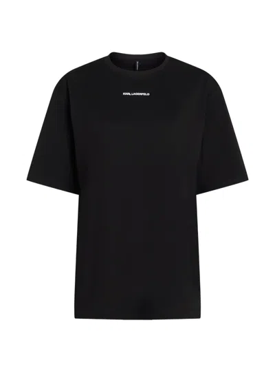Karl Lagerfeld Logo-print Cotton T-shirt In Black