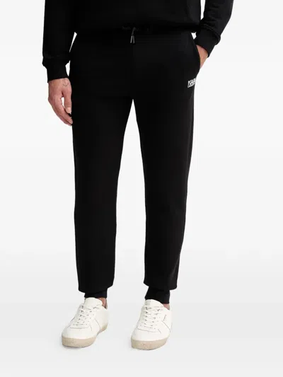 Karl Lagerfeld Logo-print Drawstring Track Pants In Black