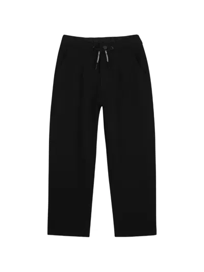 Karl Lagerfeld Kids' Logo-print Drawstring Trousers In Black