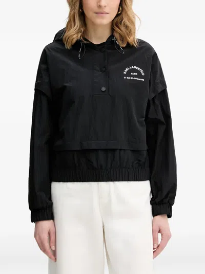 Karl Lagerfeld Logo-print Jacket In Black