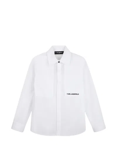 Karl Lagerfeld Kids' Logo-print Shirt In White