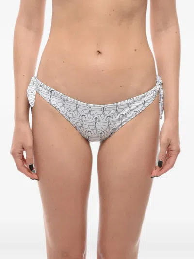 Karl Lagerfeld Logo-print Side-tie Bikini Briefs In White