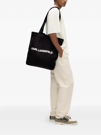 Karl Lagerfeld Logo-print Tote Bag In Black