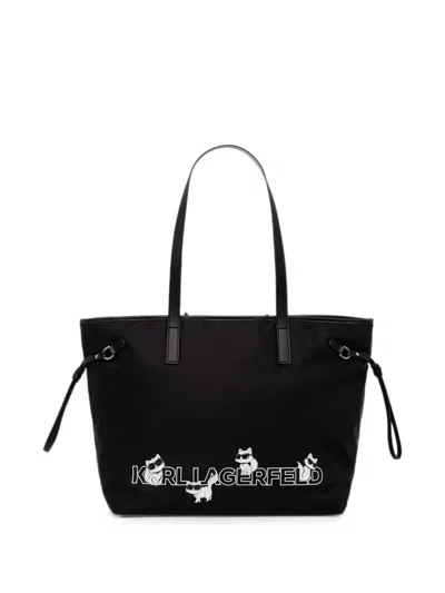 Karl Lagerfeld Logo-print Tote Bag In Black