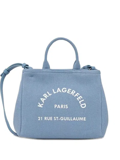 Karl Lagerfeld Logo-print Tote Bag In Blue