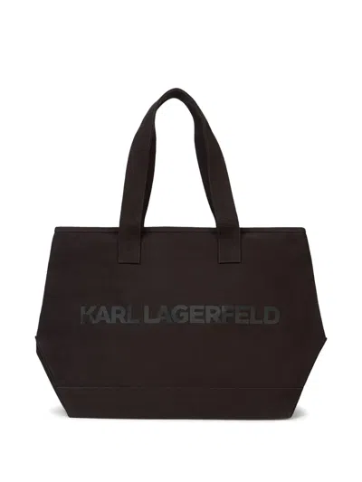 Karl Lagerfeld Logo-print Tote Bag In Brown