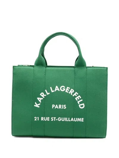Karl Lagerfeld Logo-print Tote Bag In Green