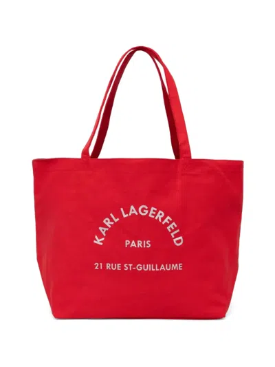 Karl Lagerfeld Logo-print Tote Bag In Red