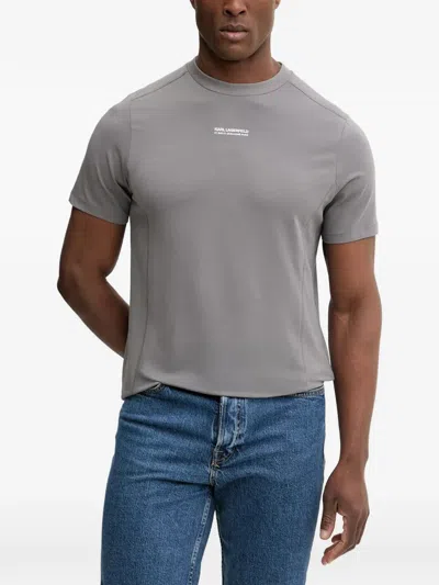 Karl Lagerfeld Logo-print T-shirt In Gray