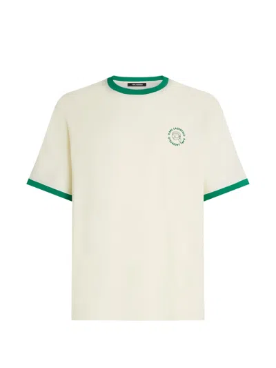 Karl Lagerfeld Ikon Circle Logo T-shirt In Neutral