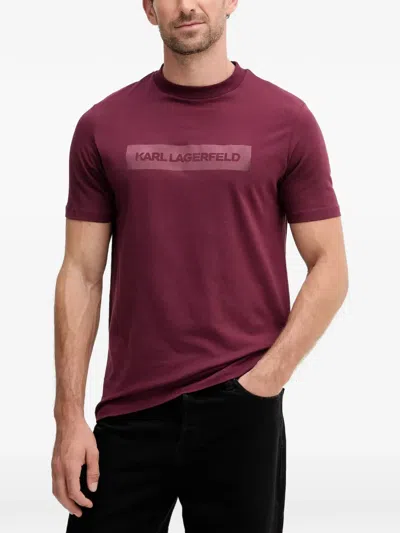 Karl Lagerfeld Logo-print T-shirt In Burgundy