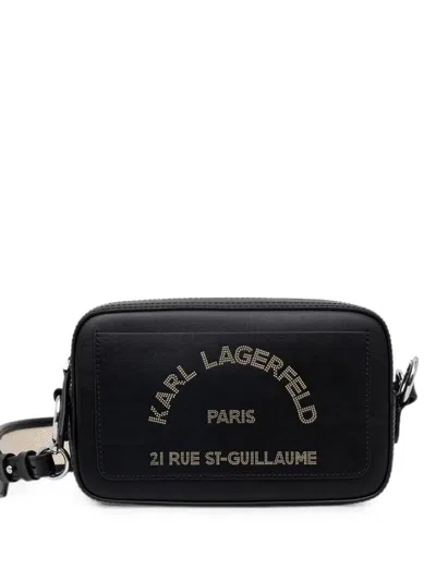 Karl Lagerfeld Logo-stud Shoulder Bag In Black