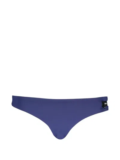 Karl Lagerfeld Logo-tape Bikini Bottoms In Blue