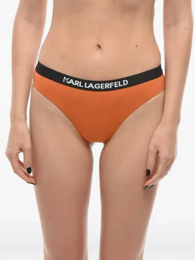 Karl Lagerfeld Logo-waistband Orange Bikini Briefs