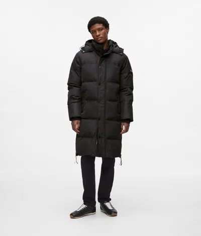 Karl Lagerfeld Long Puffer Jacket In Black