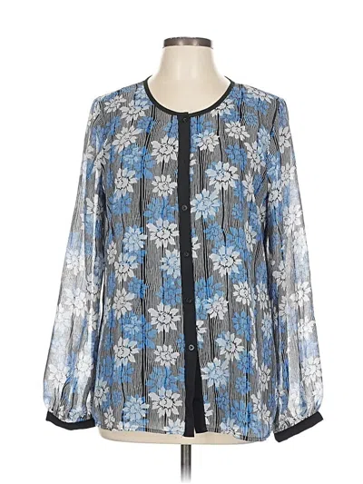 Pre-owned Karl Lagerfeld Long Sleeve Blouse In Blue