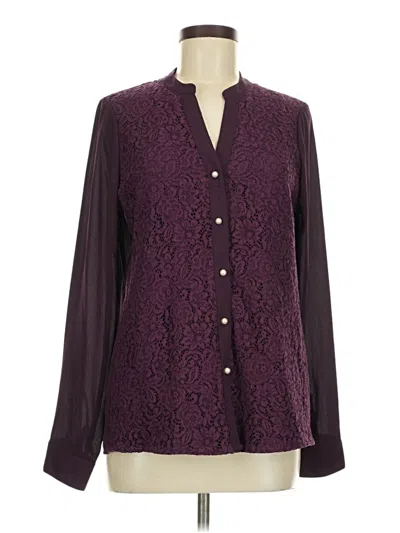 Pre-owned Karl Lagerfeld Long Sleeve Blouse In Burgundy