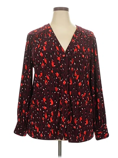 Pre-owned Karl Lagerfeld Long Sleeve Blouse In Burgundy