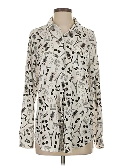 Pre-owned Karl Lagerfeld Long Sleeve Blouse In Ivory