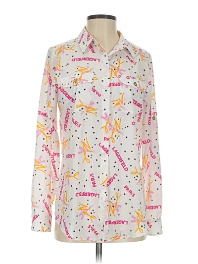 Pre-owned Karl Lagerfeld Long Sleeve Blouse In Pink