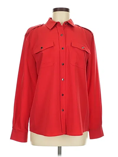 Pre-owned Karl Lagerfeld Long Sleeve Blouse In Red